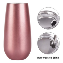 Load image into Gallery viewer, Personalised Stemless Champagne Flute Tumbler - Rose Gold
