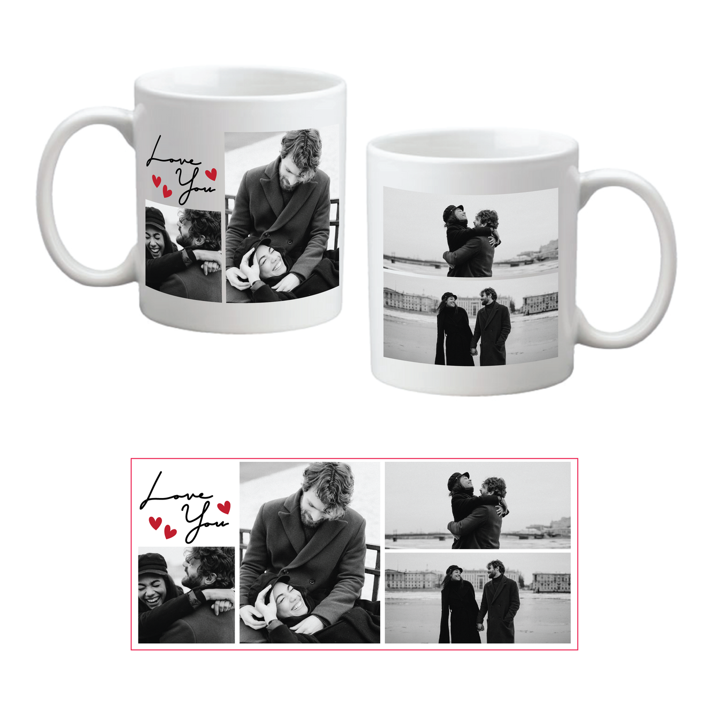 Personalised Valentine's Day C-Handle Sublimation Coffee Mug