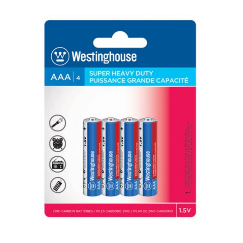 Westinghouse Super Heavy Duty AAA Battery 4/Pk