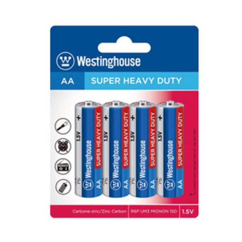 Westinghouse Super Heavy Duty AA Battery 4/Pk