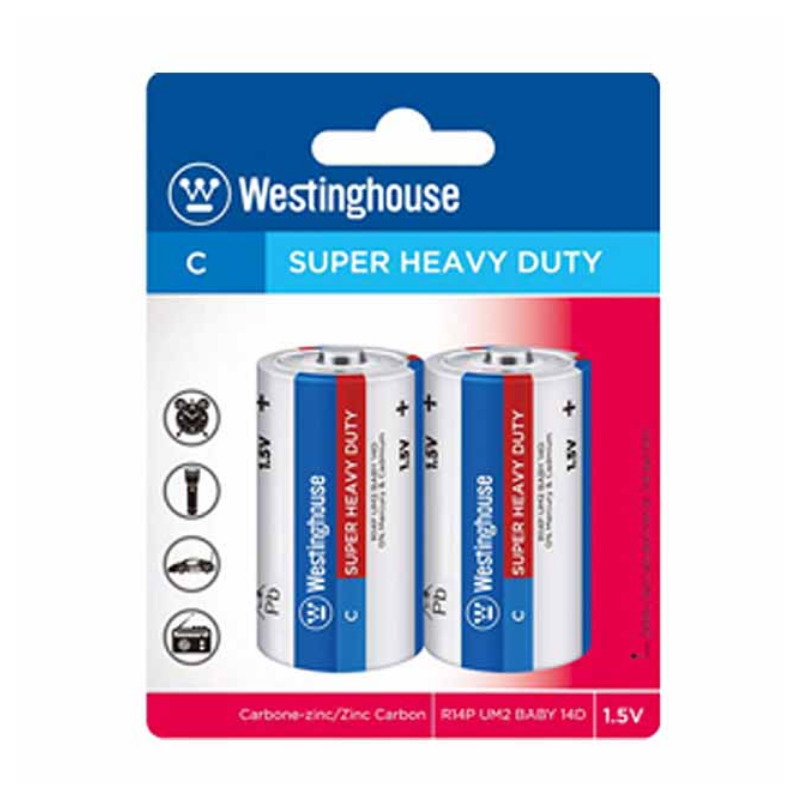 Westinghouse Super Heavy Duty C Battery 2/Pk