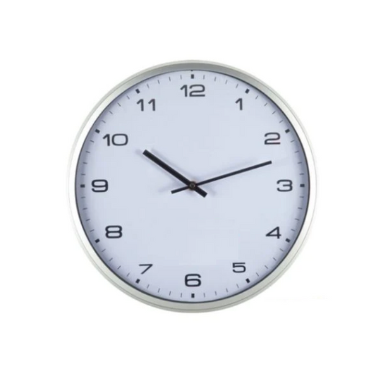 Wall Clock with Silver Frame