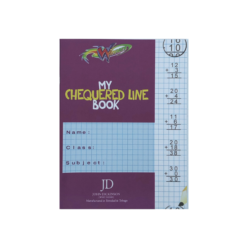 Winners Exercise Book - Chequered Line - 6.25" x 8" - 28shts / 56pgs