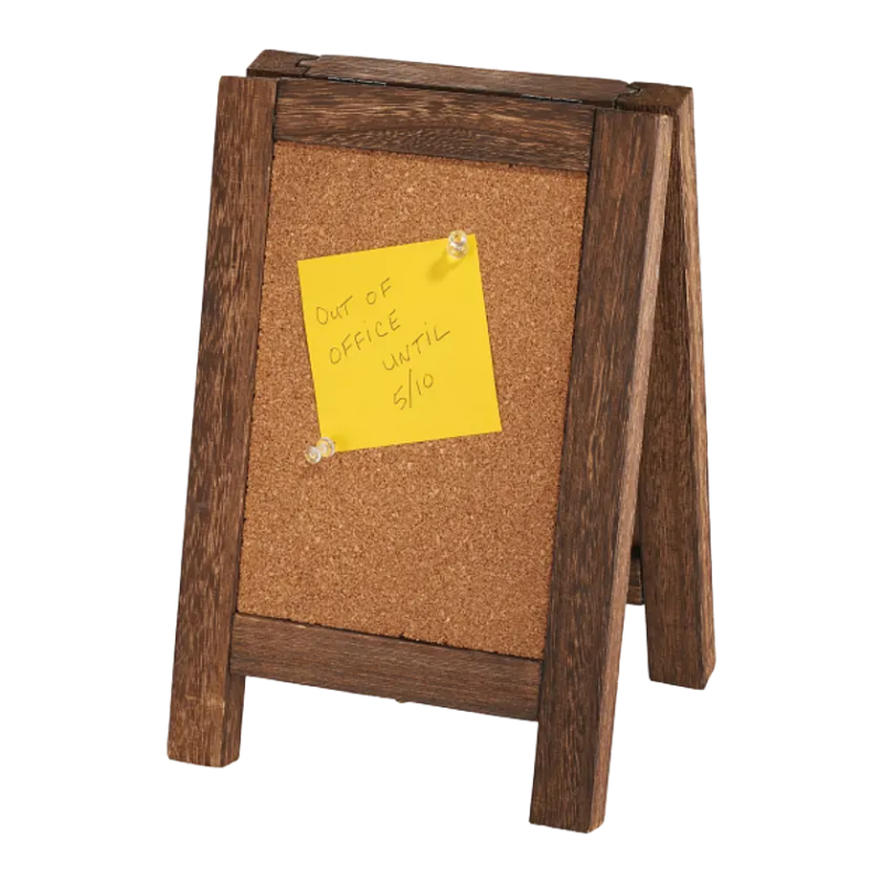 Wooden Easel Stand with Corkboard & Chalkboard