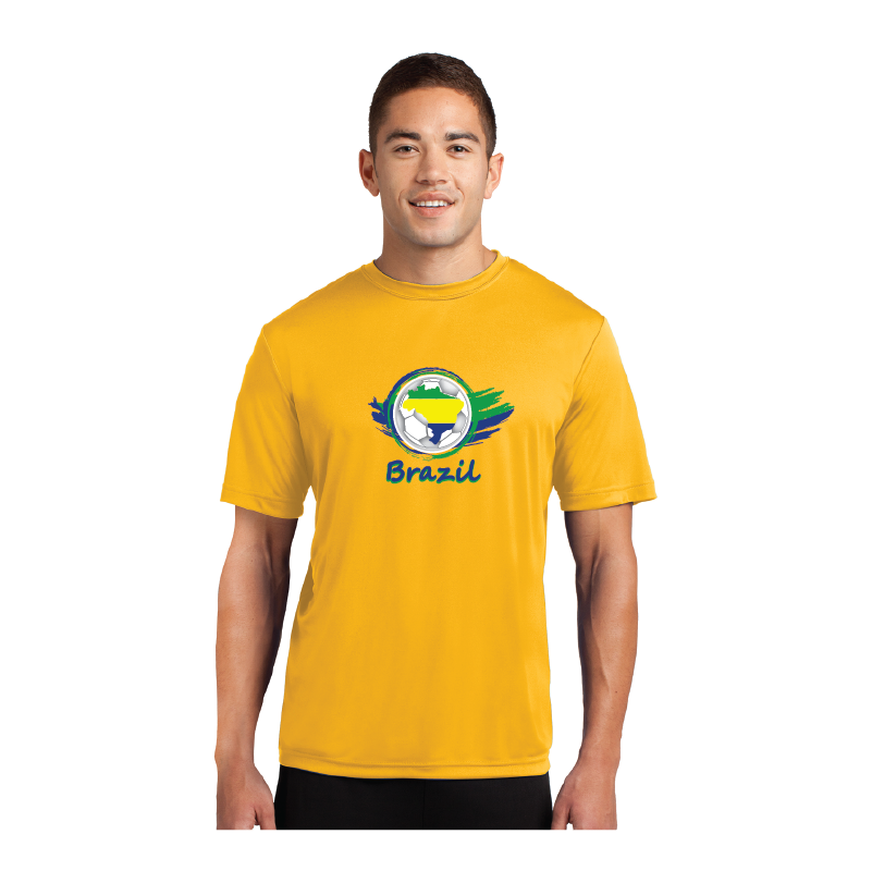 Football Fever Mens Competitor T-Shirt - Brazil