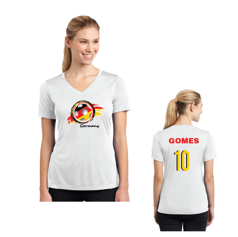 Football Fever Ladies Competitor V-Neck T-Shirt - Germany