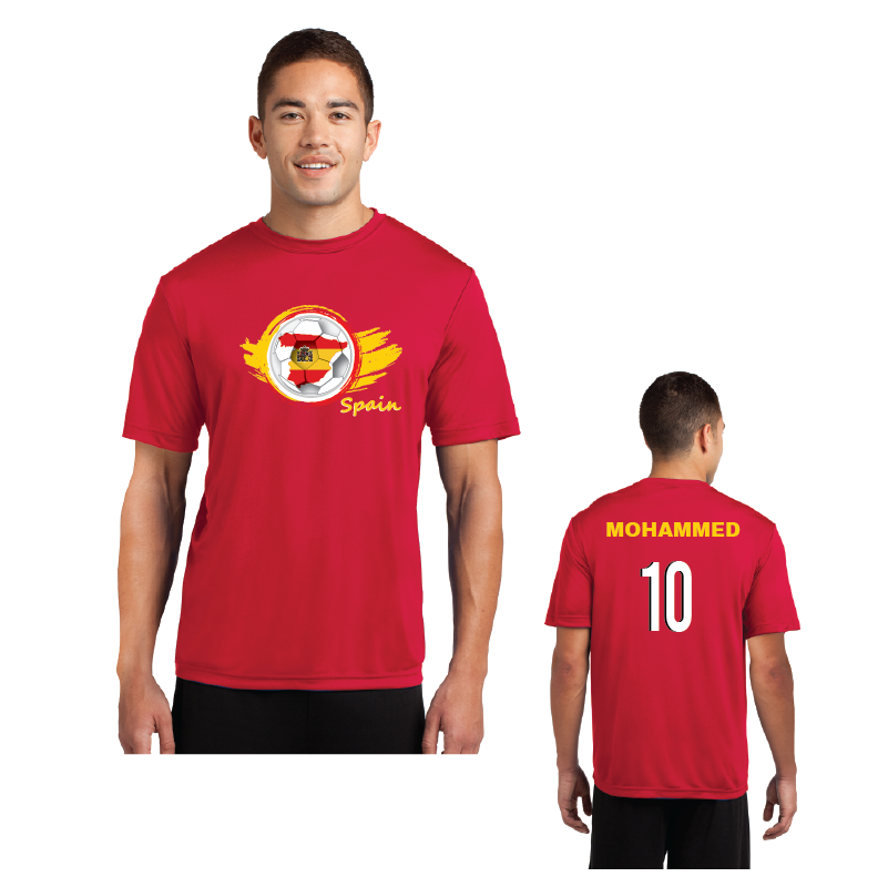 Football Fever Mens Competitor T-Shirt - Spain