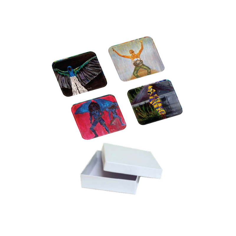 Ysharda Clement – 4PC Acrylic Coaster Set – Carnival Collection