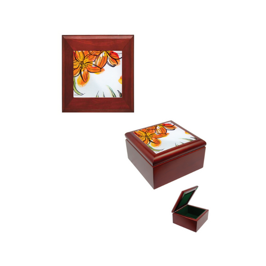 Ysharda Clement – Tile Keepsake Box – The Orange Lillies