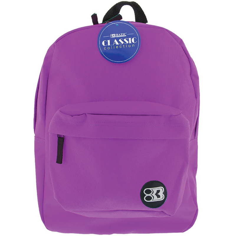 BAZIC 17" Purple Classic Backpack - Purple