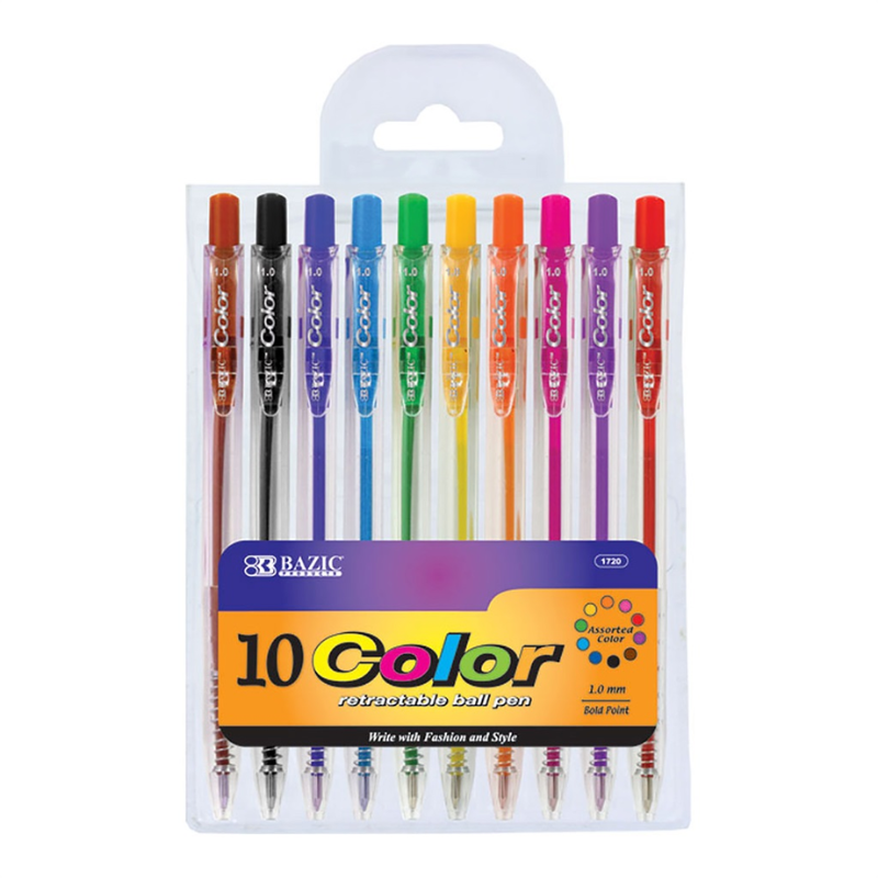 BAZIC 5 Color Optima Oil-Gel Ink Retractable Pen Bazic Products
