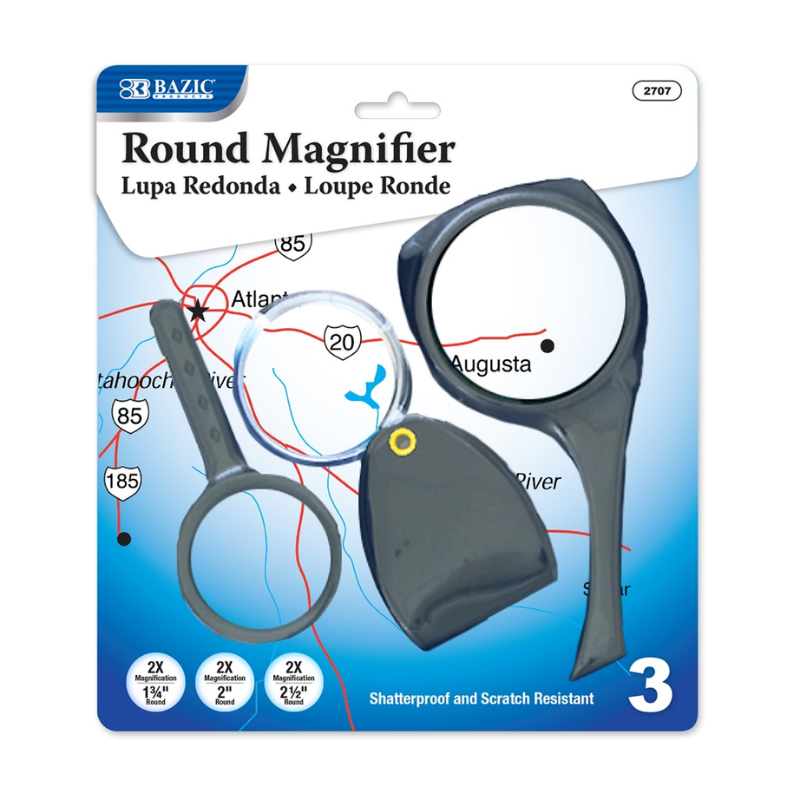 BAZIC 2x Magnifier 3pc Set