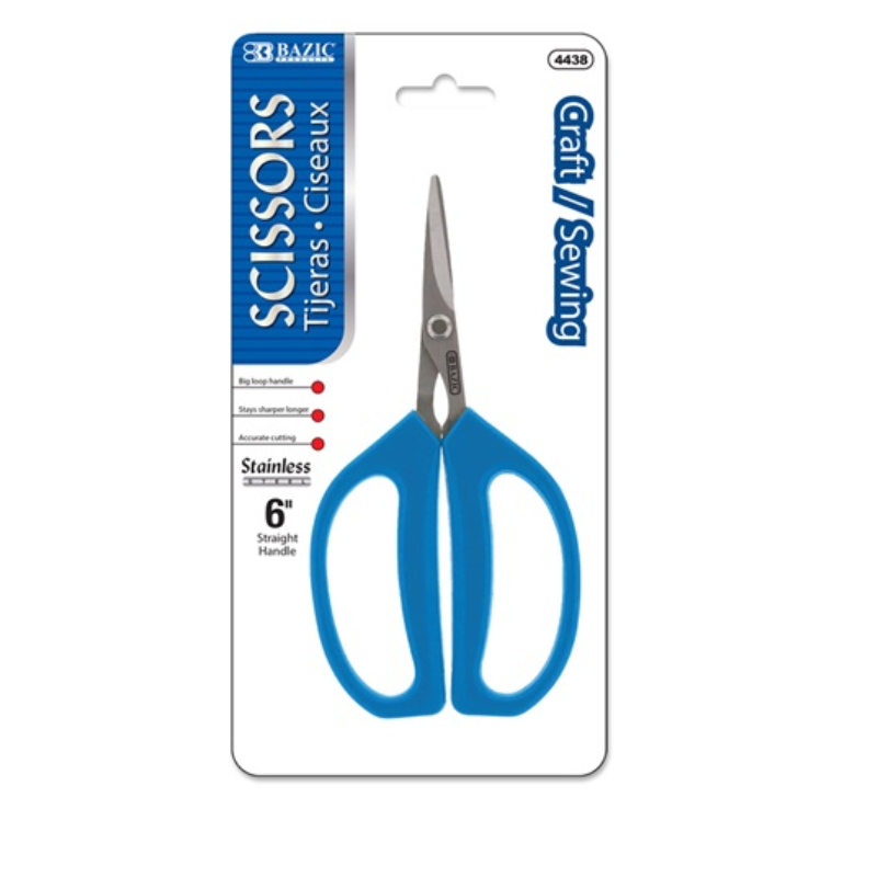 BAZIC 6" Stainless Steel Craft / Sewing Scissors