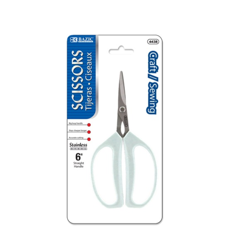 BAZIC 6" Stainless Steel Craft / Sewing Scissors